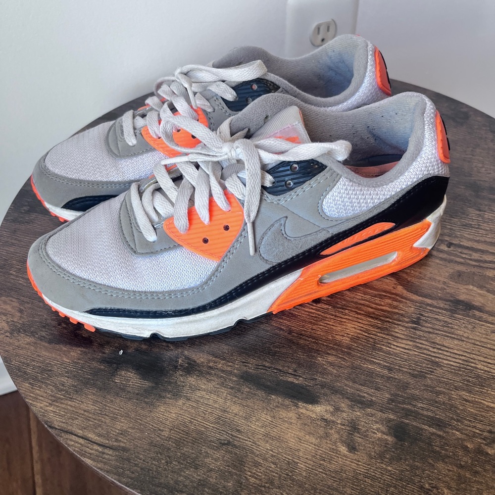 Nike Air Max Sneakers - Gray, Orange, and Black